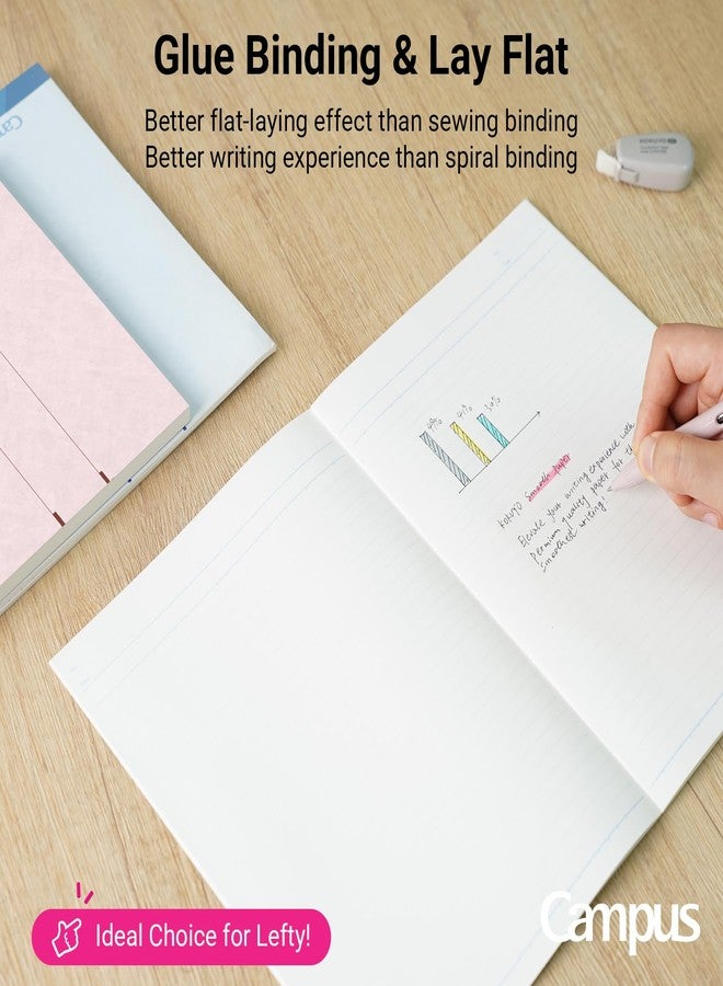 كوكويو دفاتر كوكويو كامبوس، مقاس 7 × 10 بوصة، دفاتر مسطرة، 30 ورقة، مسطرة 7 مم، عبوة من 10 دفاتر وردية اللون، مقاس B5، مناسبة للمدرسة والعمل، لوازم مدرسية، دفتر يوميات، مستورد من اليابان - Image 5